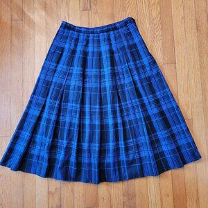 Pendleton Purple Black Plaid Wool Pleated Skirt 12 School Girl Preppy Twee Acade